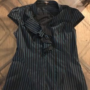 Express size large blouse blue pinstripe